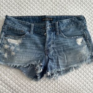 Abercrombie & Fitch Women's Distressed Blue Jean Shorts